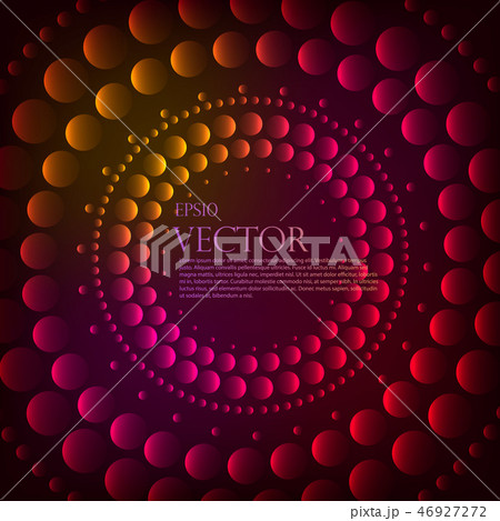 Abstract pattern of graduated turquoise shiny dots or circles going from the darkest at the outer 46927272