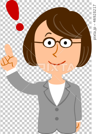気がつく女性　眼鏡　ビジネス　先生 46928217