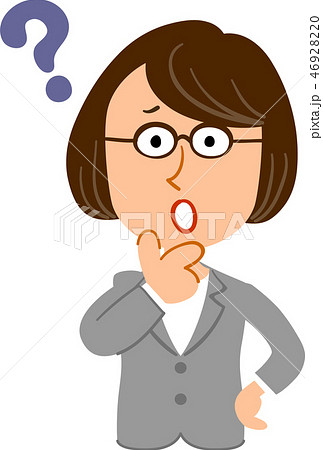 考える女性　眼鏡　ビジネス　先生 46928220