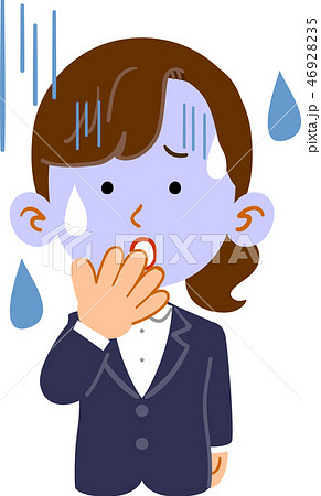 青ざめる女性 若者 ビジネスのイラスト素材