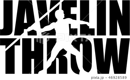 Javelin throw word with silhouette 46928589