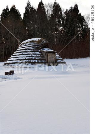 冬の北海道函館市大船で大船遺跡の雪景色を撮影 46929556