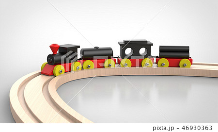 おもちゃのレールと電車 正面のイラスト素材