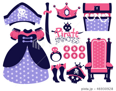 Pirate Princess Elements Illustration 46930928