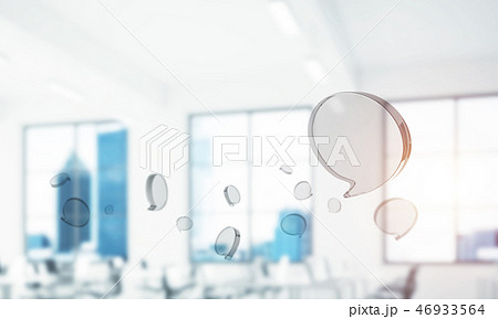 Concept of communication by glass empty chat icon on office back 46933564