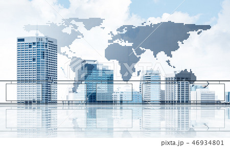 Concept of global communication and networking with world map ov Concept of global communication and networking with world map ov 46934801