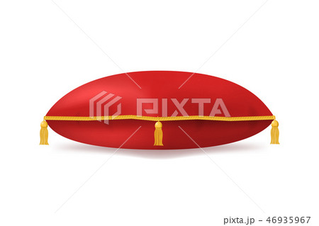 Realistic 3d Detailed Royal Red Velvet Pillow. Vector 46935967