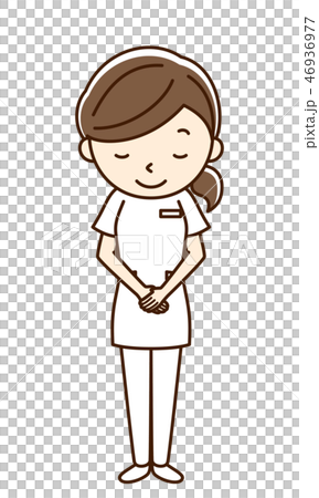 看護師 女性 お辞儀のイラスト素材