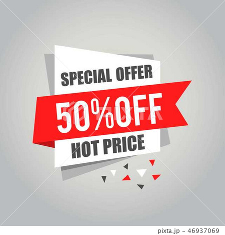 Big Sale tags  Sale  50%  percent text on square s 46937069