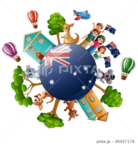 City with world concept on australia day City with world concept on australia day 46937178