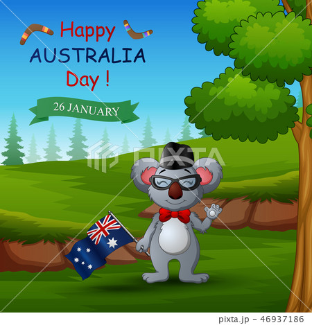 Happy Australia day with koala on the nature Happy Australia day with koala on the nature 46937186