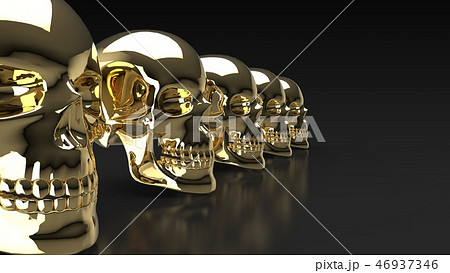 スカル　ゴールド　左　複数 46937346