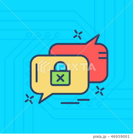 Internet security colored icons with blue  46939001