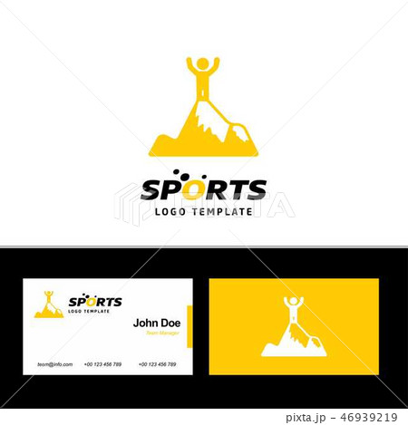 Business card of sports with yellow and white them Business card of sports with yellow and white them 46939219