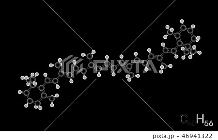 Carotene model molecule. Isolated on black 46941322