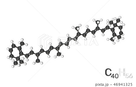 Carotene model molecule. Isolated on white 46941325