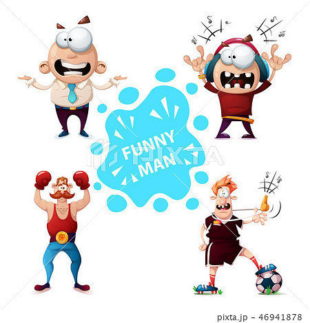 Sport, music, officeman, football characters. 46941878
