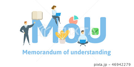 MoU, Memorandum of Understanding. Concept with keywords, letters and icons. Flat vector illustration 46942279