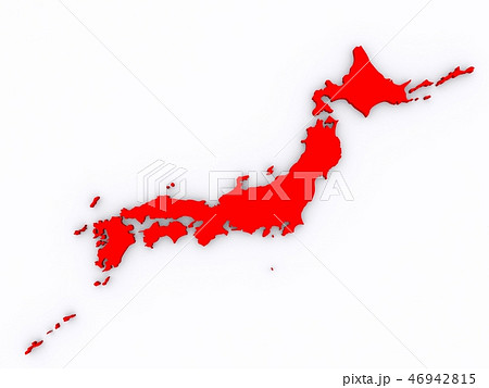 日本 日本列島 Japan Cg 赤001のイラスト素材