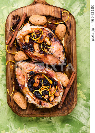 Tasty baked fish 46943186