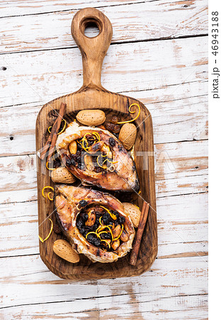 Grilled fish steak 46943188