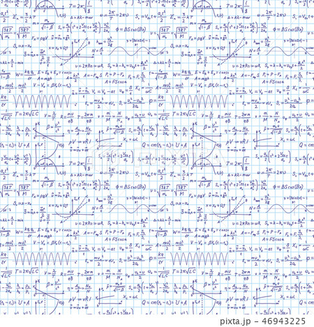 Hand-drawn complicated scientific formulas 46943225