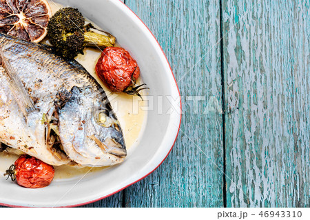 Baked fish dorado Baked fish dorado 46943310