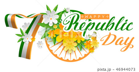 India Happy republic day 70 years. Greeting card 46944073