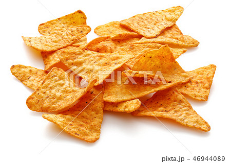 Group of Taco Chips on white background Group of Taco Chips on white background 46944089