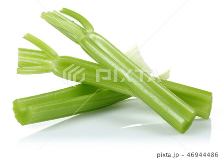 Fresh celery stalks on white background 46944486