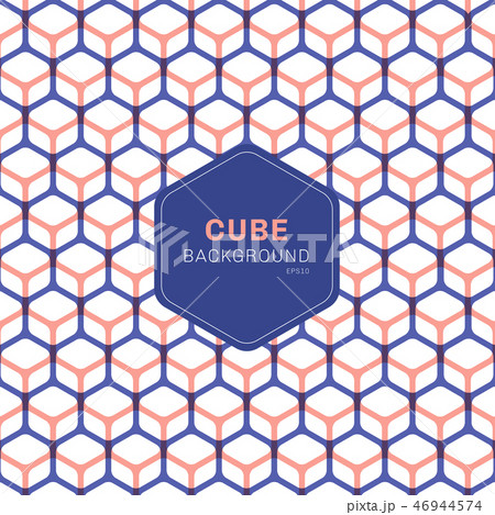 Abstract blue and pink geometric cube hexagons 46944574