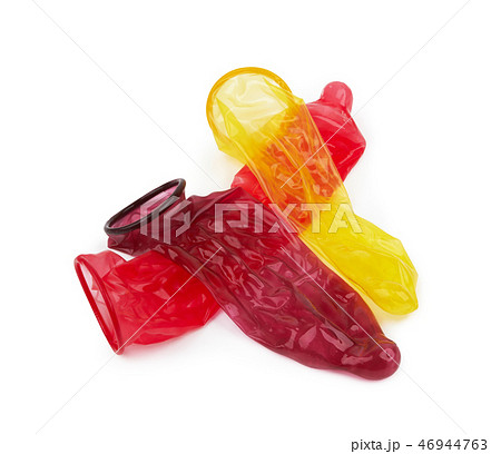 Colorful condoms isolated 46944763