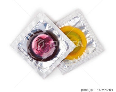 Colorful condoms isolated 46944764