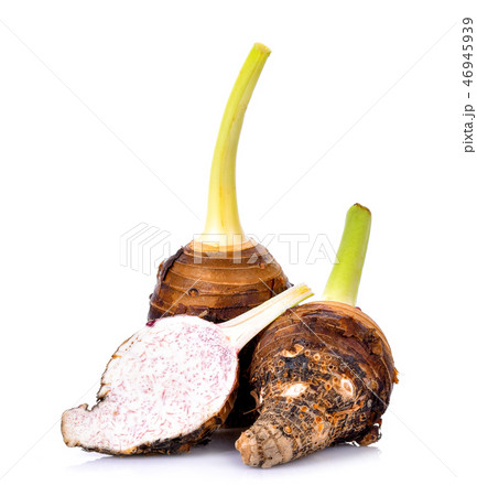 Sweet taro on white background 46945939