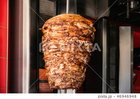 Doner Kebab On Rotating Vertical Spit 46946948