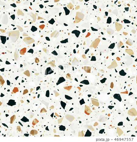 Terrazzo flooring vector seamless pattern in earth colors 46947557
