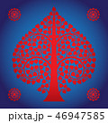 Thai Art Bodhi Tree on Blue Background 46947585