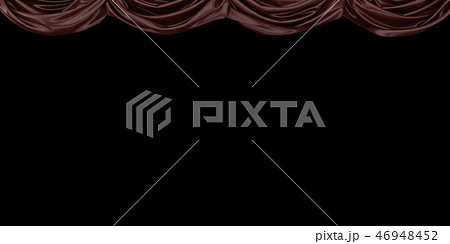 Chocolate curtain raised up on a black background. 46948452