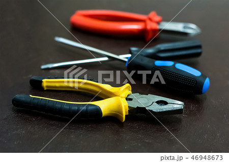 set of tools repair fixing pliers screwdriver set of tools repair fixing pliers screwdriver 46948673