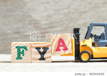 Toy forklift hold letter block A to word FYA Toy forklift hold letter block A to word FYA 46948990