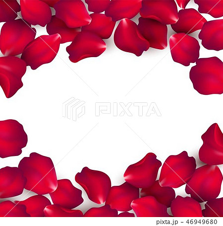 Falling red rose petals isolated on white background. Vector illustration 46949680