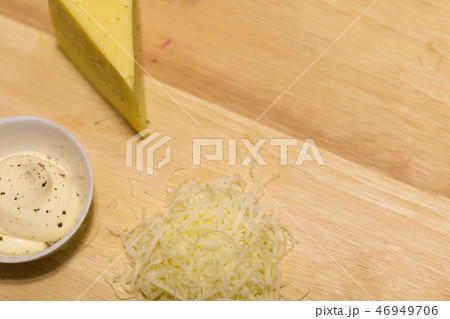 set a piece of cheese grated sauce base 46949706