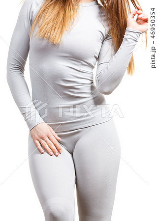 Sport fit woman in thermal clothes. 46950354