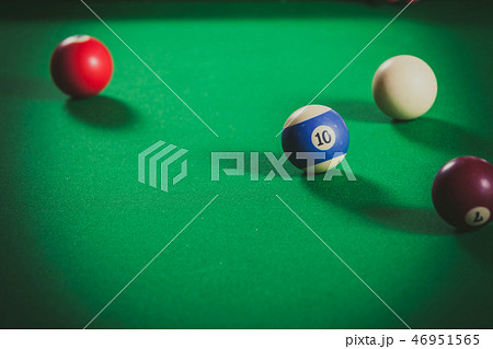 Snooker ball on billiard table 46951565