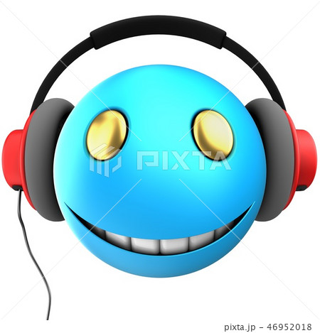 3d illustration of blue emoticon smile 46952018