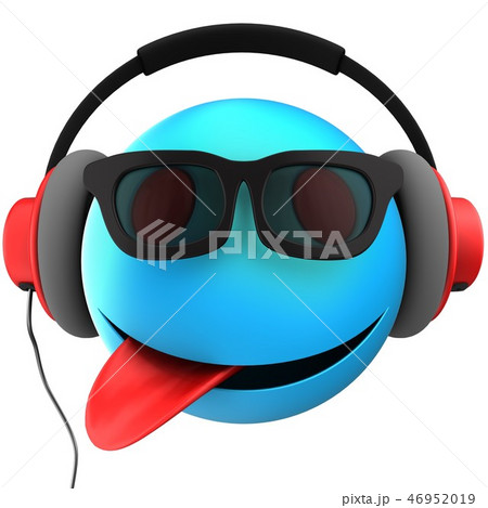 3d illustration of blue emoticon smile 46952019