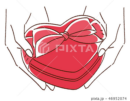 バレンタインデー チョコレートを渡す女性の手のイラスト素材