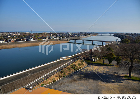 中津城天守閣からみる中津川 中津城天守閣からみる中津川 46952075