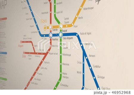 Abstract metro or subway map design template. Abstract metro or subway map design template. 46952968