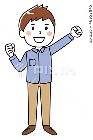 ガッツポーズ 男性のイラスト素材